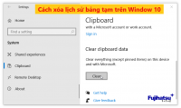 Cách xóa lịch sử bảng tạm trên Window 10
