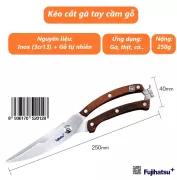 Kéo cắt gà tay cầm gỗ - kck1002