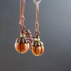 cách làm khuyên tai handmade bí ngô rực rỡ
