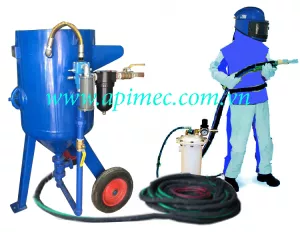 Máy phun cát VN 100L - Van điều kiển từ xa