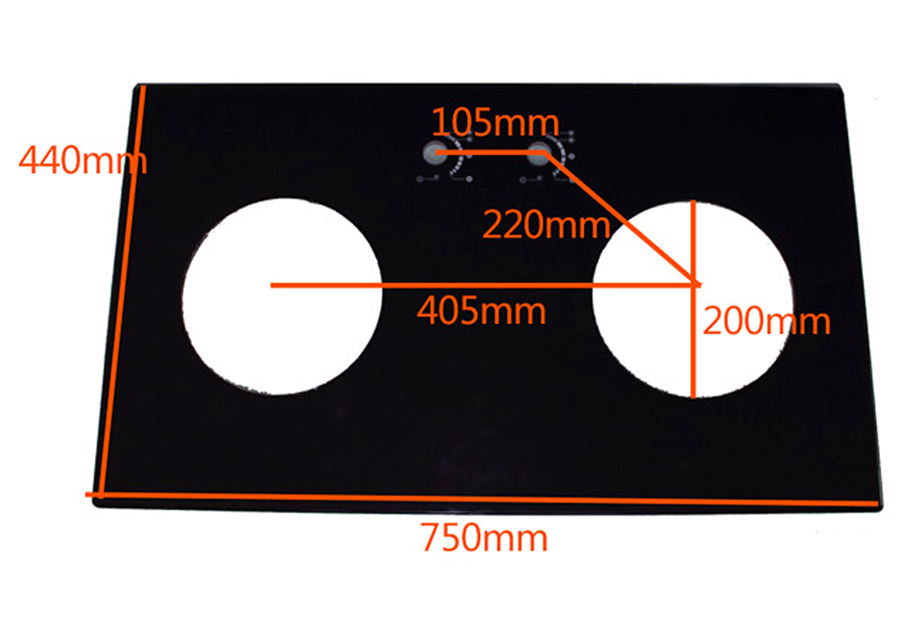 MẶT KÍNH BẾP GAS ĐÔI 750MM