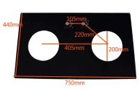 MẶT KÍNH BẾP GAS ĐÔI 750MM