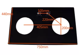 MẶT KÍNH BẾP GAS ĐÔI 750MM