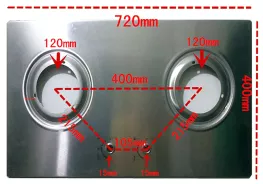 MẶT THÉP KHÔNG GỈ BẾP GAS ÂM 720MM