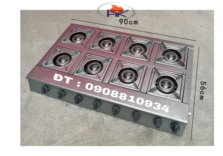 BẾP GA LIỀN LÒ TÁM LÒ 560MM