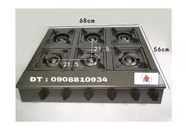 BẾP GA LIỀN LÒ SÁU LÒ 68CM