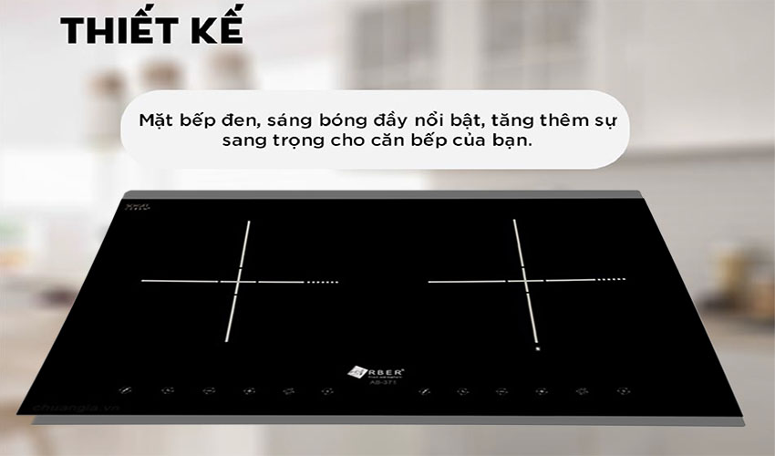 Thiết kế kiểu dáng hiện đại, màu đen sang trọng
Mặt kính ceramic chịu nhiệt Schott Ceran, vát 4 cạnh