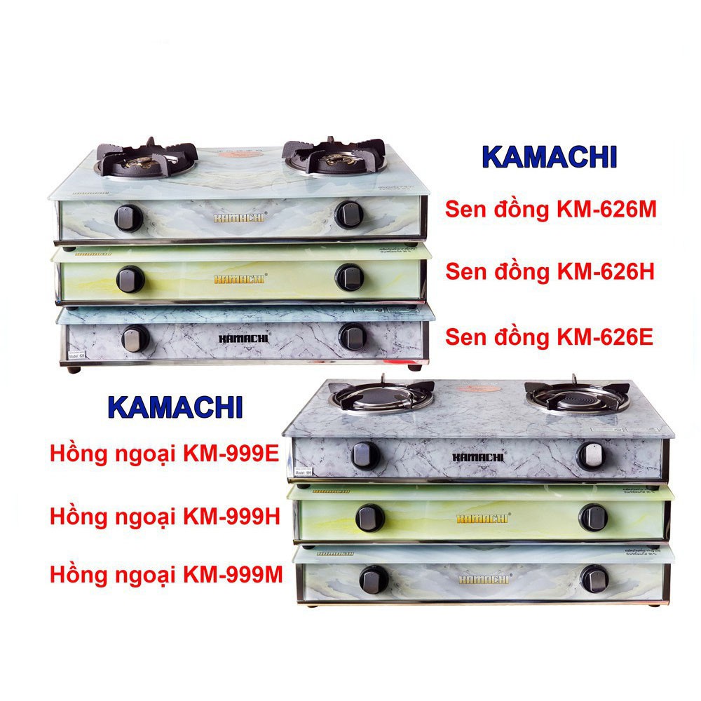 Bếp ga đôi kiếng cường lực đầu đốt đồng KAMACHI KM-626 - 2