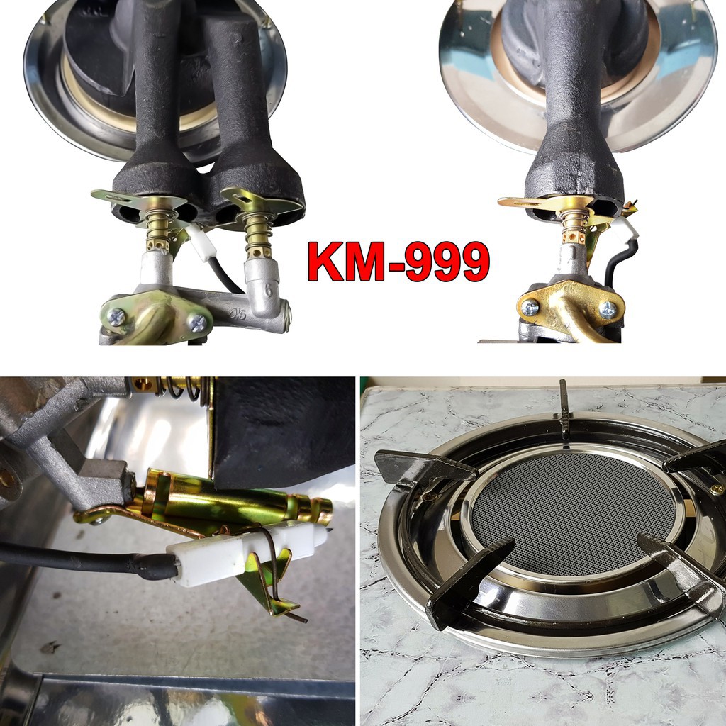 Bếp ga đôi kiếng cường lực đầu đốt đồng KAMACHI KM-626 - 5