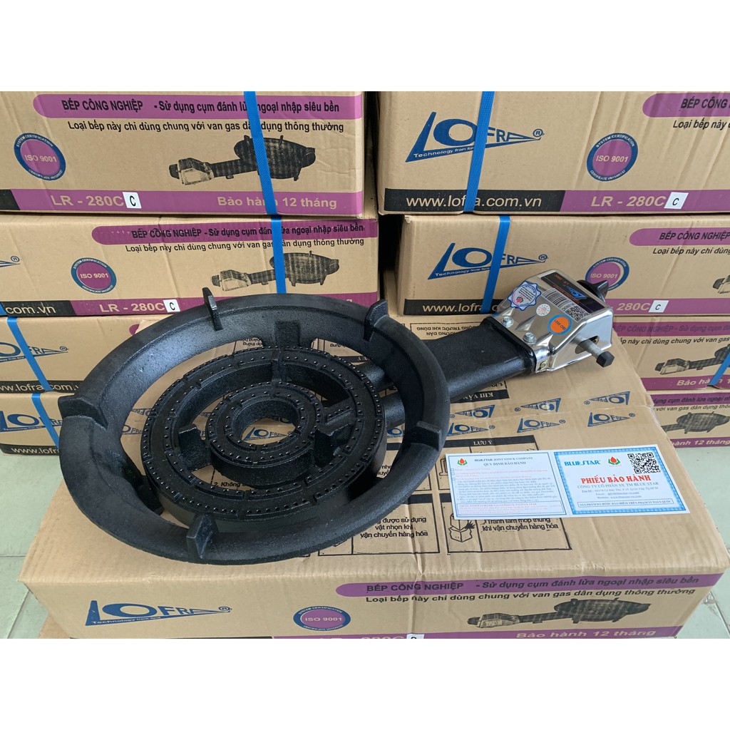 LOFRA LR-280CC
Loại Bếp ga công nghiệp 4 vòng lửa
Bộ điếu Đầu đốt Hoa sen gang đúc nguyên khối cho vòng lửa nhiệt lượng cao