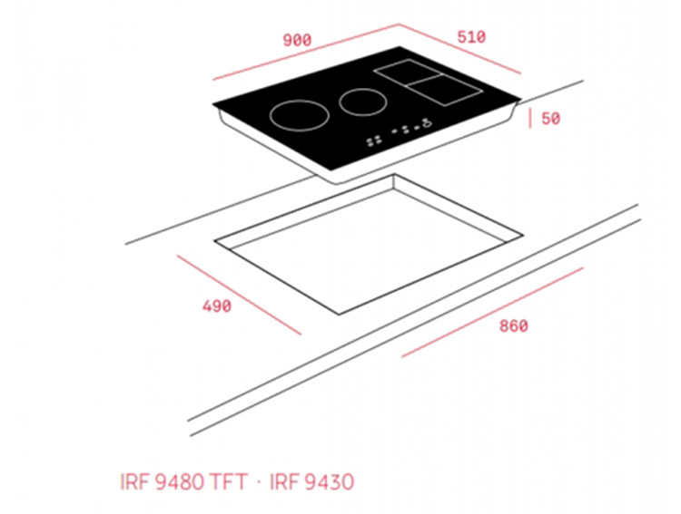 Bếp Điện Từ Âm Teka IRF 9480 TFT-4