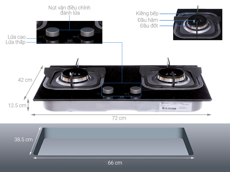 Bếp Gas Âm Electrolux EGT7221EK-8