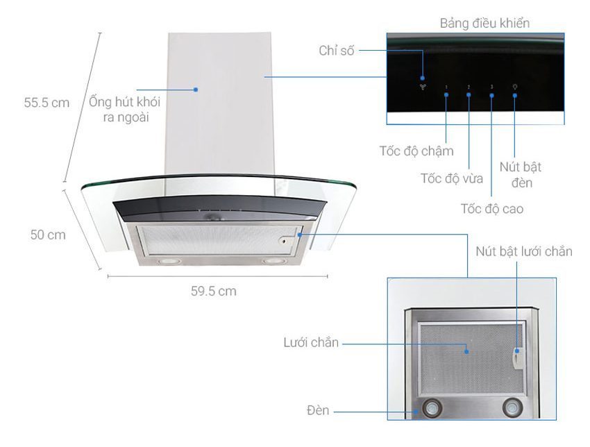 Máy Hút Mùi Electrolux EFC636GAR-2