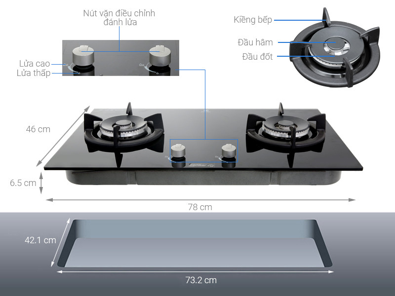 Bếp Gas Âm Electrolux EGT7627CK-9