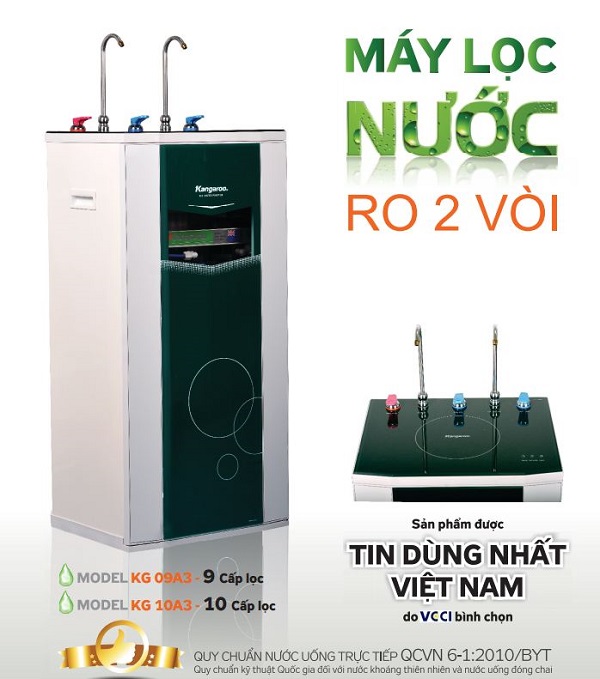 Máy lọc nước Kangaroo KG10A3 10 cấp lọc 2 vòi 3 chức năng nước -2