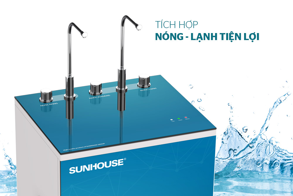 Máy lọc nước R.O nóng lạnh 9 lõi SUNHOUSE SHA76211CK-4