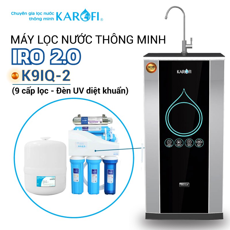 MÁY LỌC NƯỚC KAROFI 2.0-9 CẤP ĐÈN UV MÀN HÌNH CẢM ỨNG-9