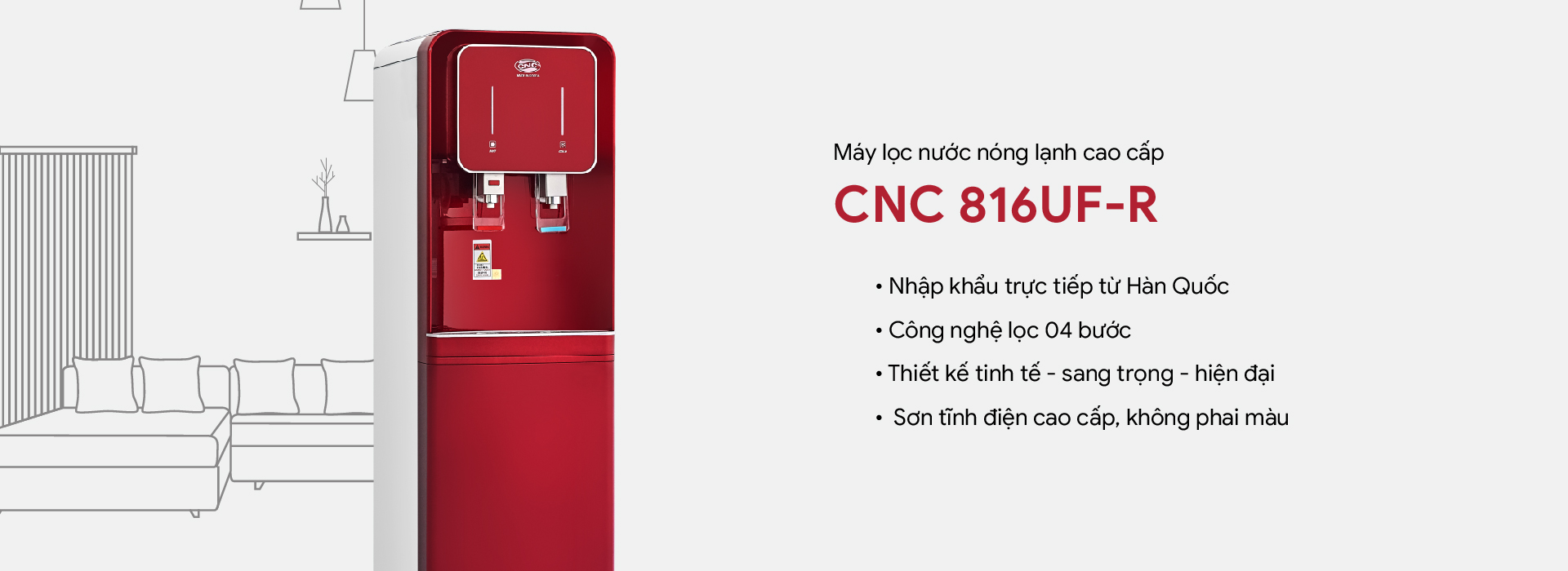 MÁY LỌC NƯỚC NÓNG LẠNH CNC816UF-RS-4