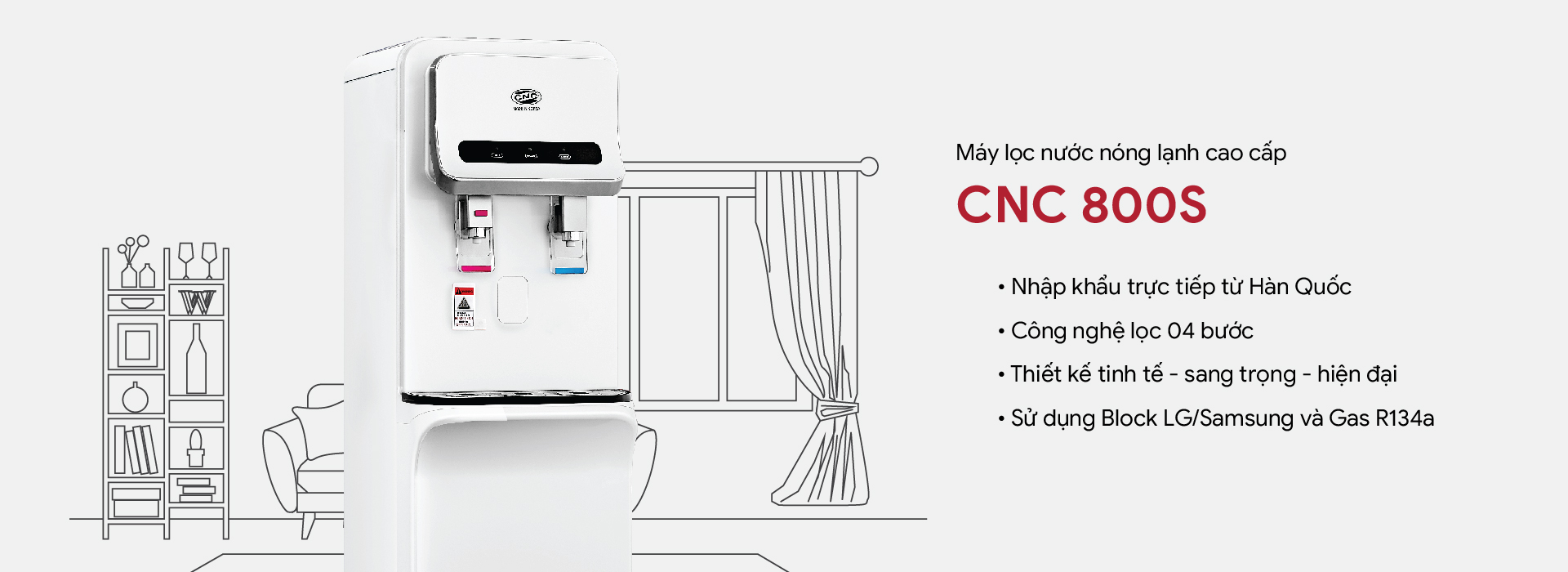 MÁY LỌC NƯỚC NÓNG LẠNH CNC800S-3