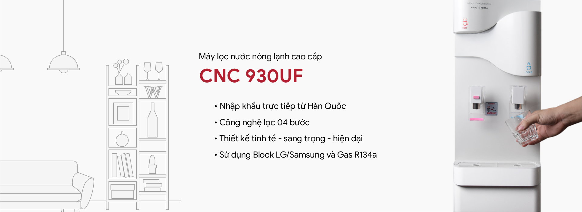 MÁY LỌC NƯỚC NÓNG LẠNH CNC930UF-1