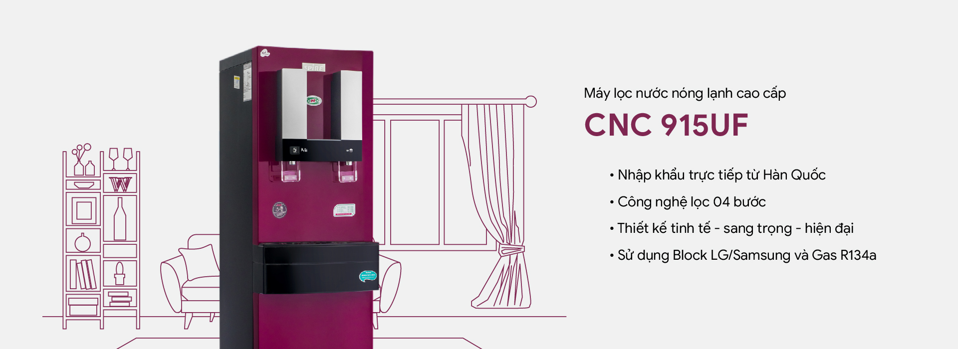MÁY LỌC NƯỚC NÓNG LẠNH CNC915UF-3