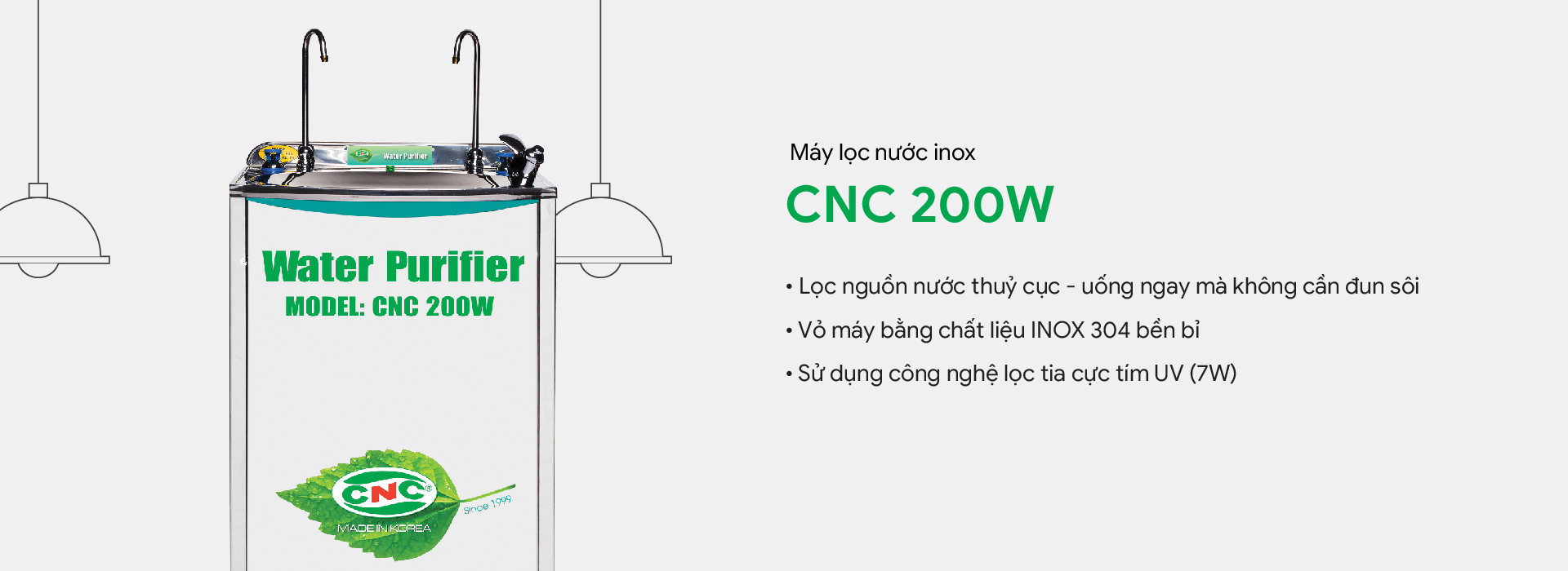 MÁY LỌC NƯỚC INOX 2 VÒI CNC200W-2