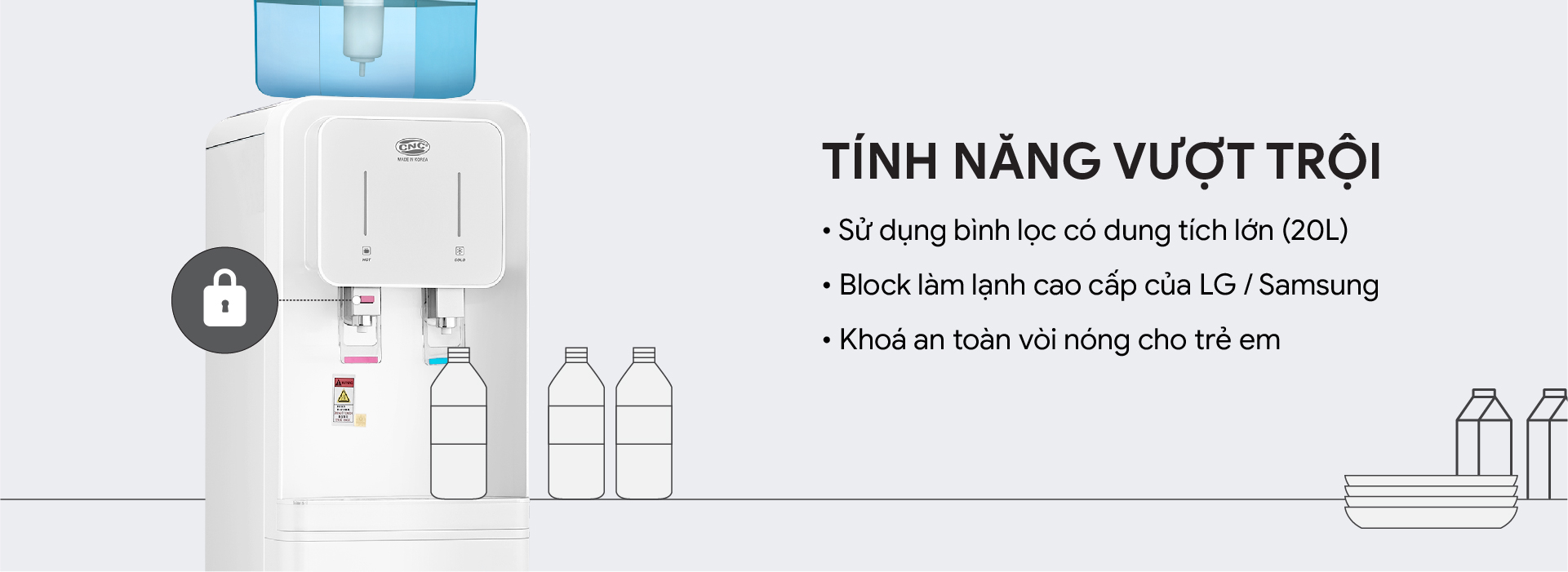 MÁY ÚP BÌNH NÓNG LẠNH CNC816HC-3