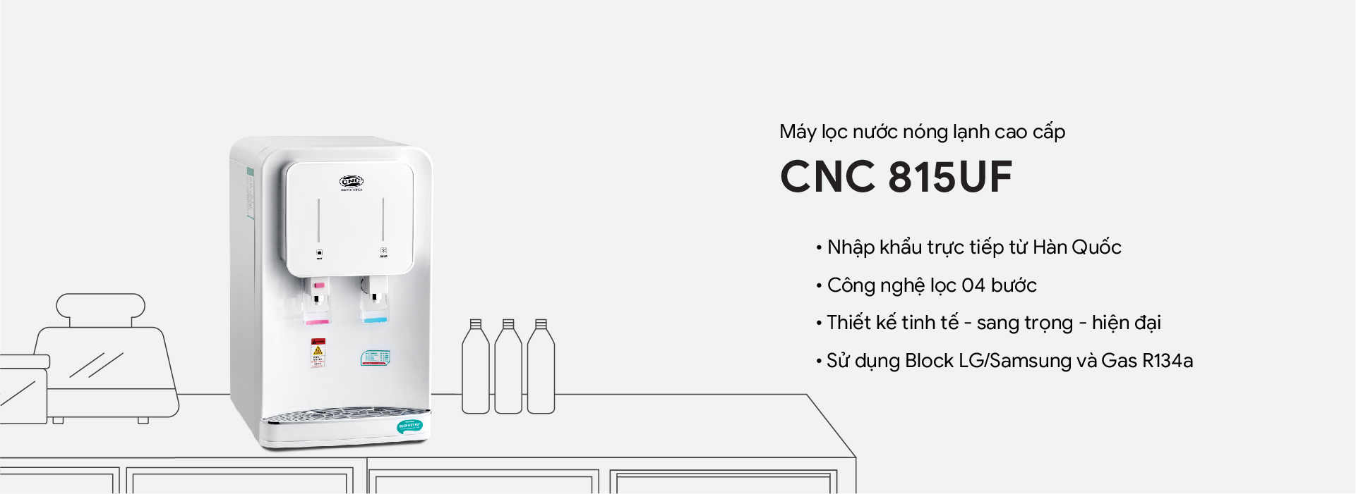 MÁY LỌC NƯỚC NÓNG LẠNH CNC815UF-3