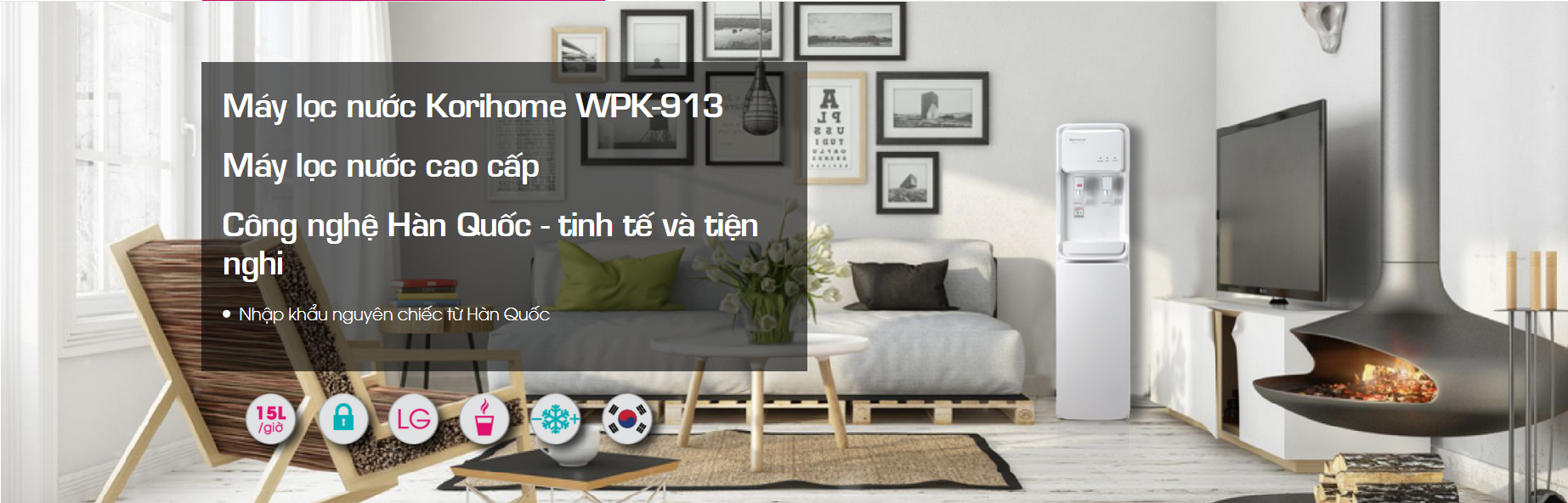 MÁY LỌC NƯỚC TÍCH HỢP NÓNG LẠNH KORIHOME WPK-913-56