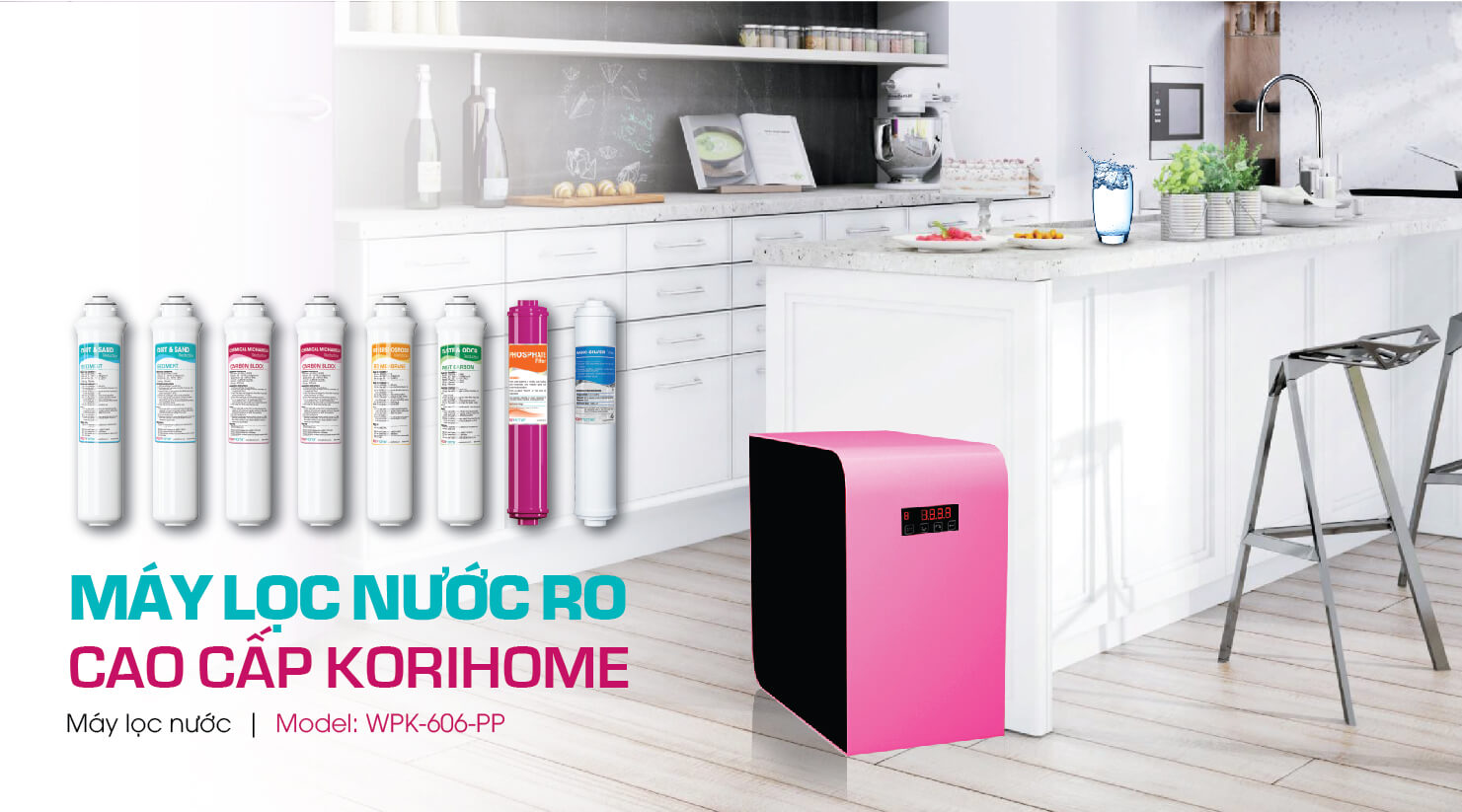 MÁY LỌC NƯỚC RO KORIHOME WPK-606 PP-2