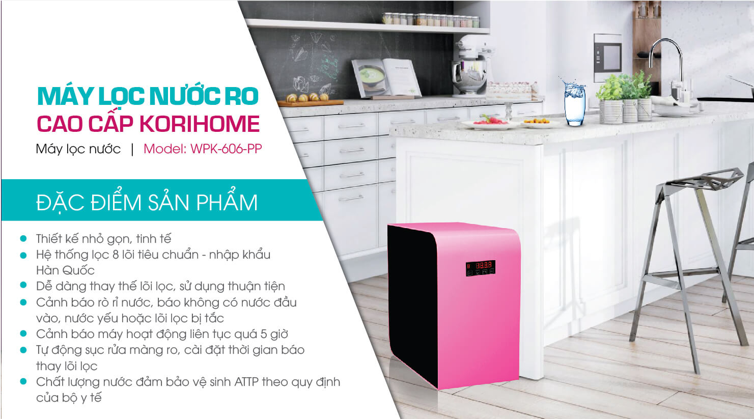 MÁY LỌC NƯỚC RO KORIHOME WPK-606 PP-3