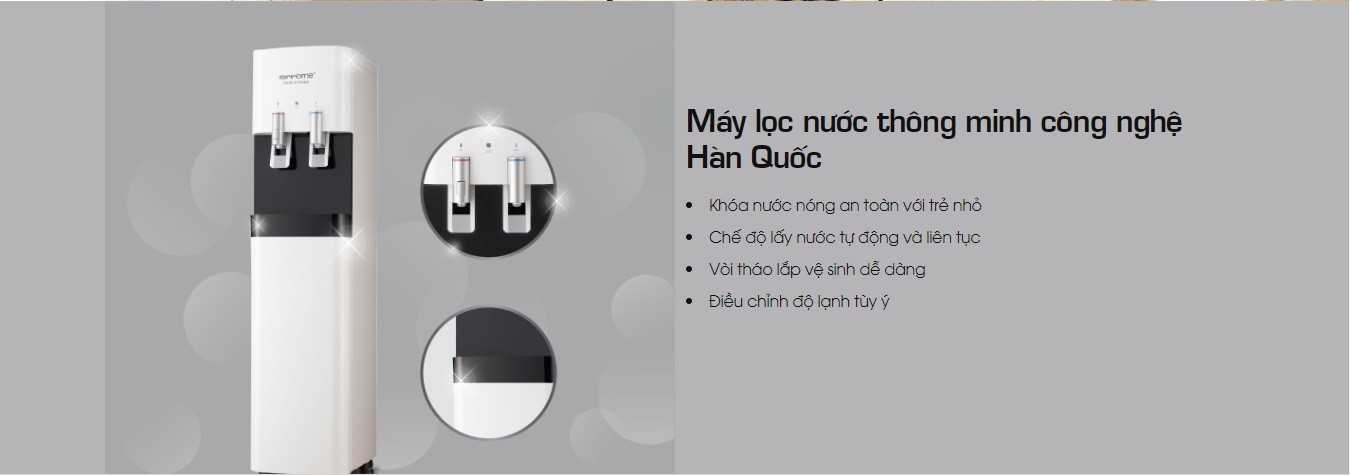 Máy lọc nước tích hợp nóng lạnh Hàn Quốc Korihome WPK-818-S-3