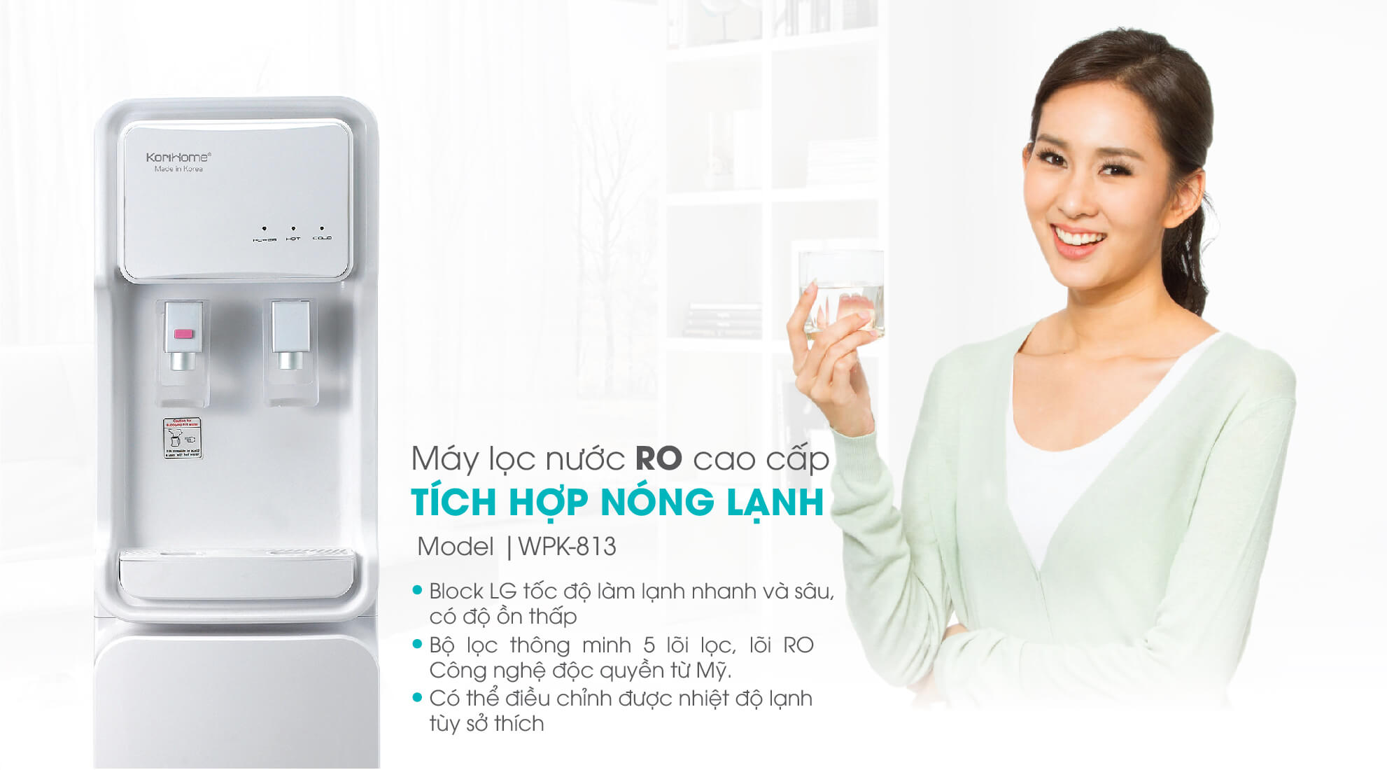 MÁY LỌC NƯỚC RO TÍCH HỢP NÓNG LẠNH WPK-813-2