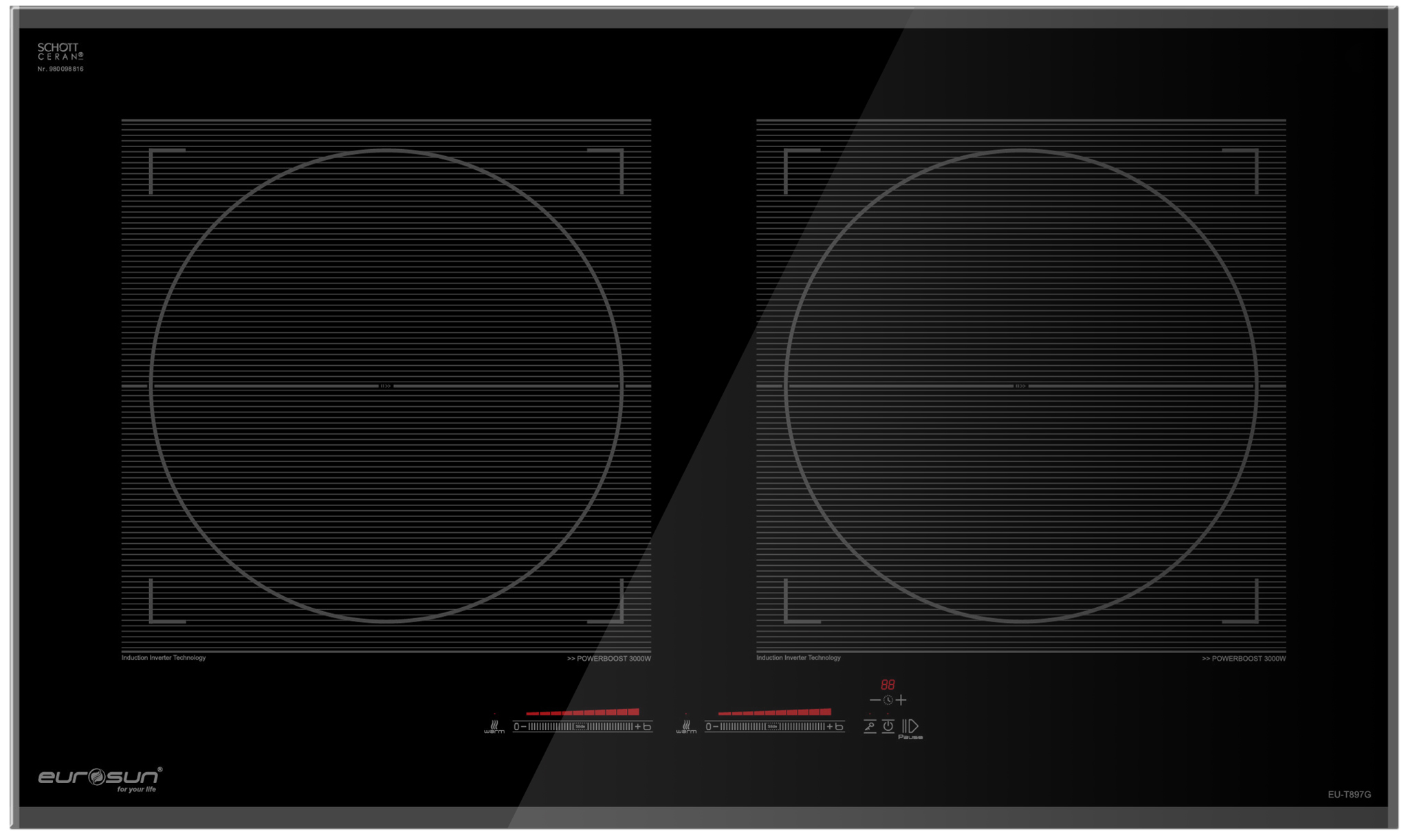 BẾP TỪ EUROSUN EU-T897G - MADE IN GERMANY - SERIE 8