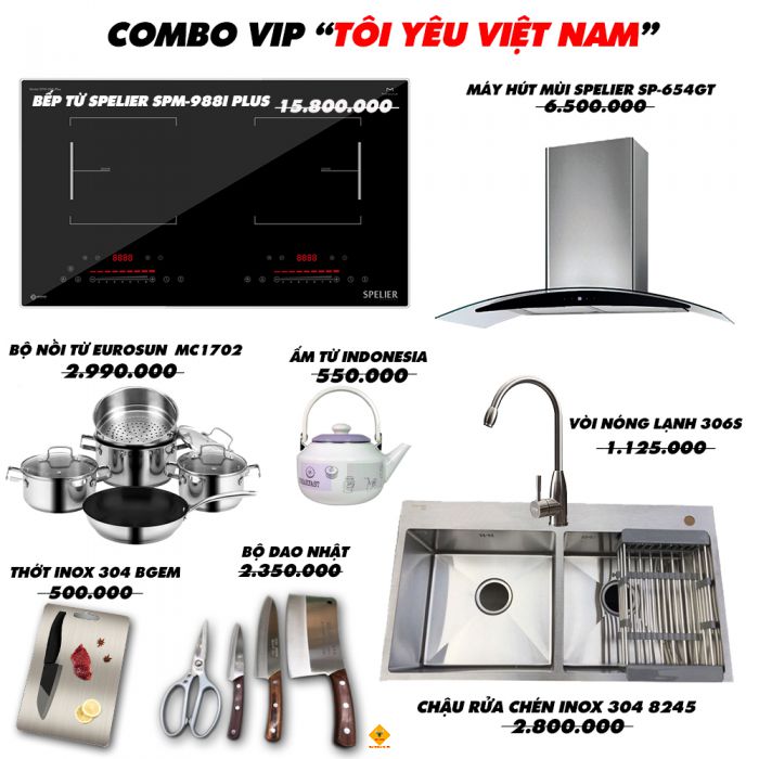 COMBO BẾP TỪ VIP 1 - KM 2-9 "TÔI YÊU VIỆT NAM"