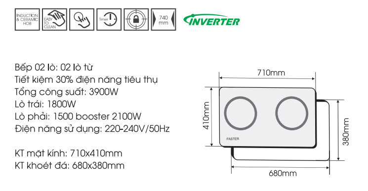BẾP TỪ FASTER FS 782I-3
