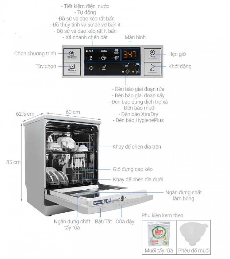 MÁY RỬA CHÉN ELEXTROLUX ESF5512LOX