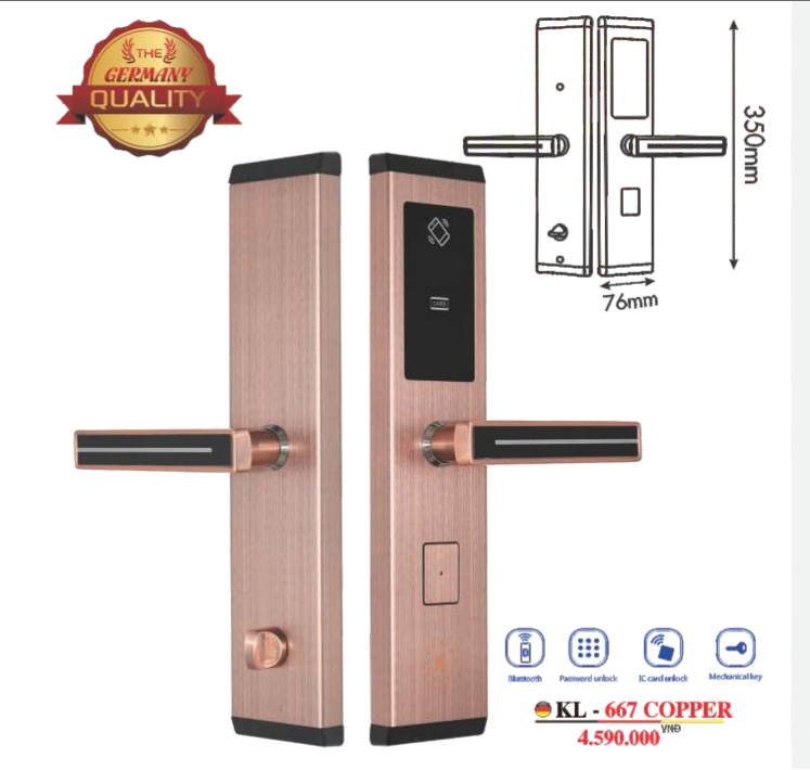 KHÓA CỬA THÔNG MINH KASSLER KL-667 COPPER