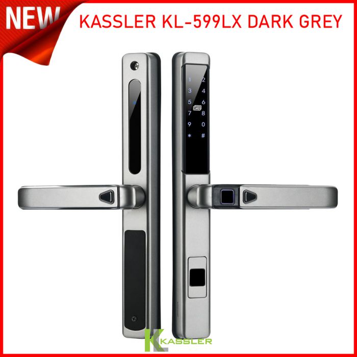 KHÓA CỬA NHÔM VÂN TAY KASSLER KL-599LX DARK GREY - CHỐNG NƯỚC