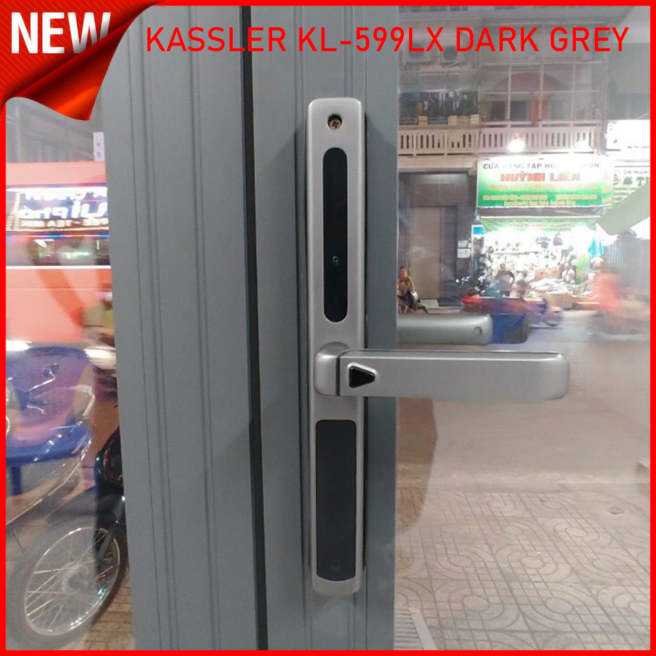 KHÓA CỬA NHÔM VÂN TAY KASSLER KL-599LX DARK GREY MẶT 2