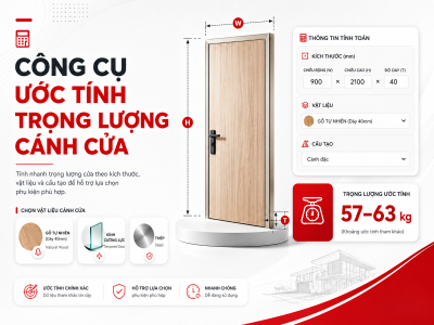 Công Cụ Tính Trọng Lượng Cánh Cửa Theo Kích Thước & Vật Liệu