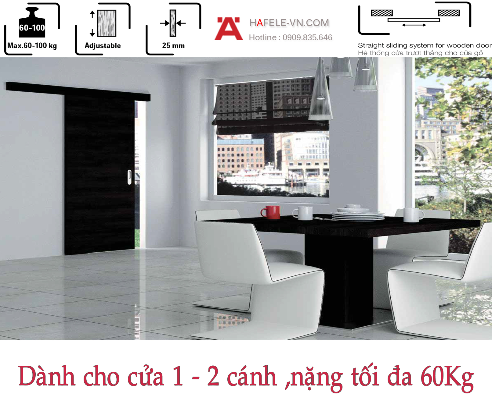 Phụ Kiện Cửa Trượt Silent 60/A Hafele 940.60.001