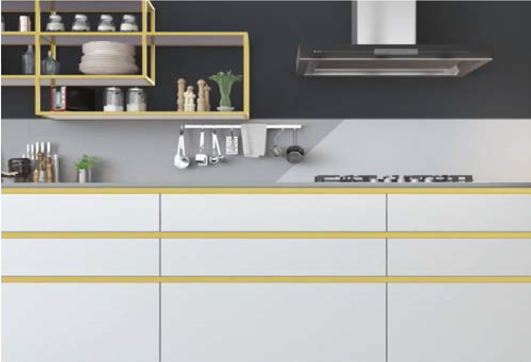 Tay Nắm Tủ Ngang Gola Chữ C 2800mm Hafele 126.37.928