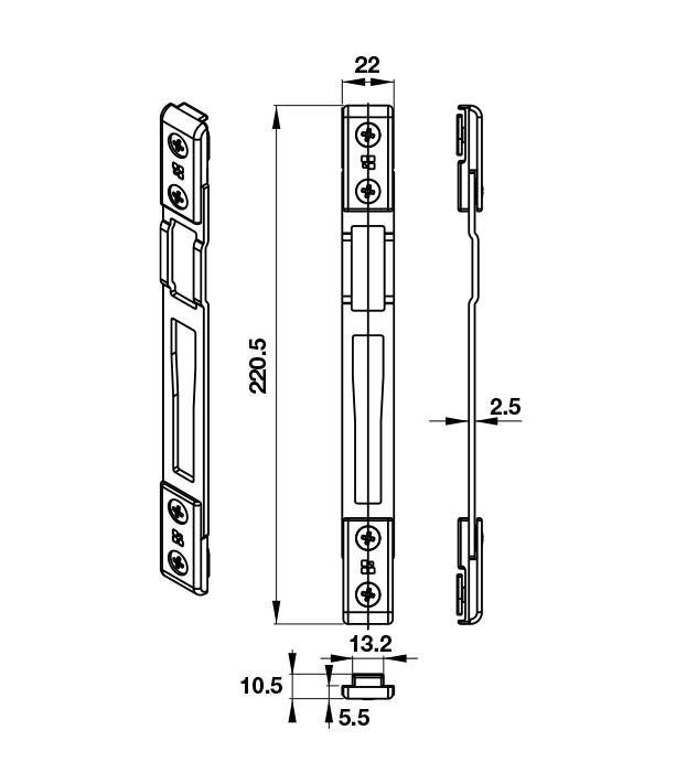 Điểm Khóa 22mm Cửa Nhôm Hafele 972.05.169