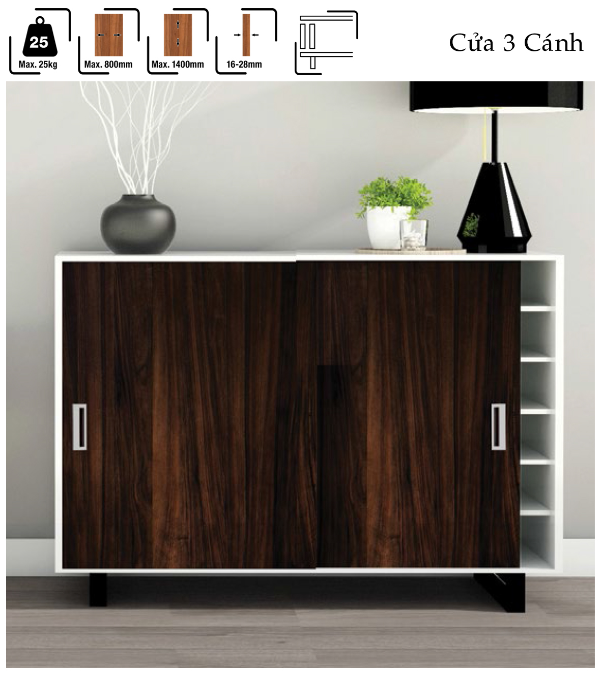 Phụ Kiện Cửa Trượt Tủ Slido Classic 25 IF Hafele 494.00.121