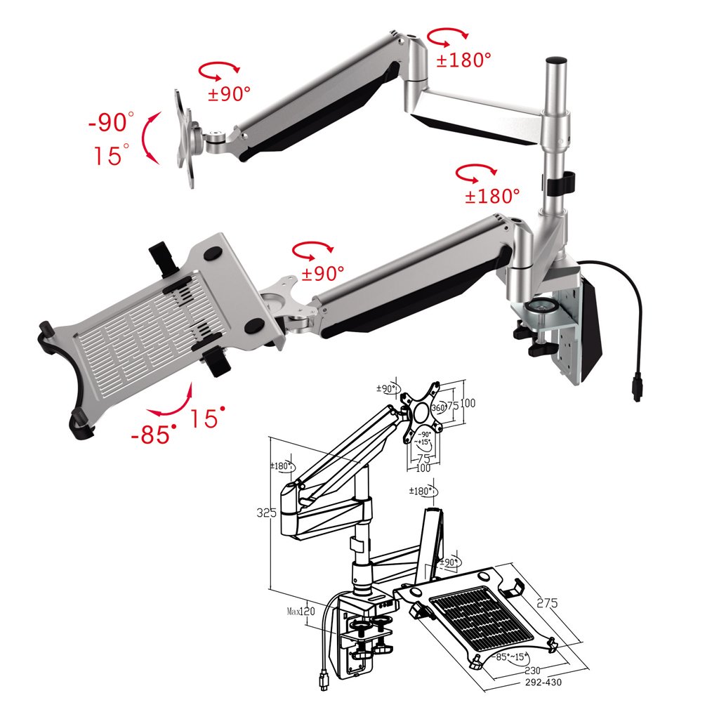 Tay Treo Màn Hình AP2-L Hafele 818.70.940