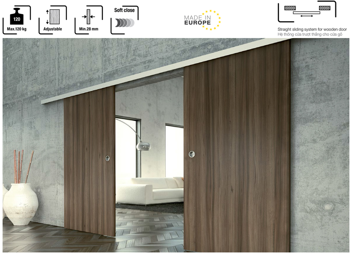 Phụ Kiện Cửa Trượt Slido Classic 120-O Hafele 941.25.111