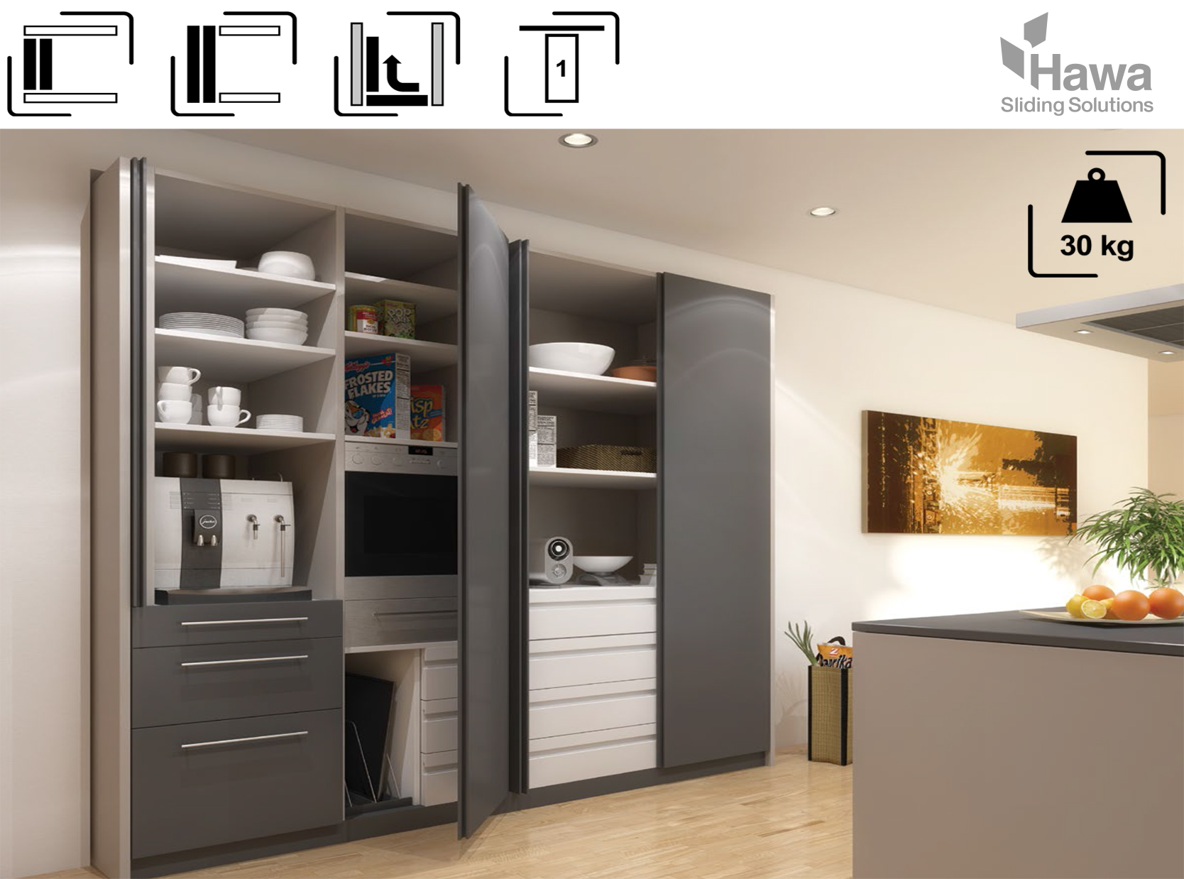 Bộ Phụ Kiện Cửa 30Kg Concepta Hafele 408.30.046