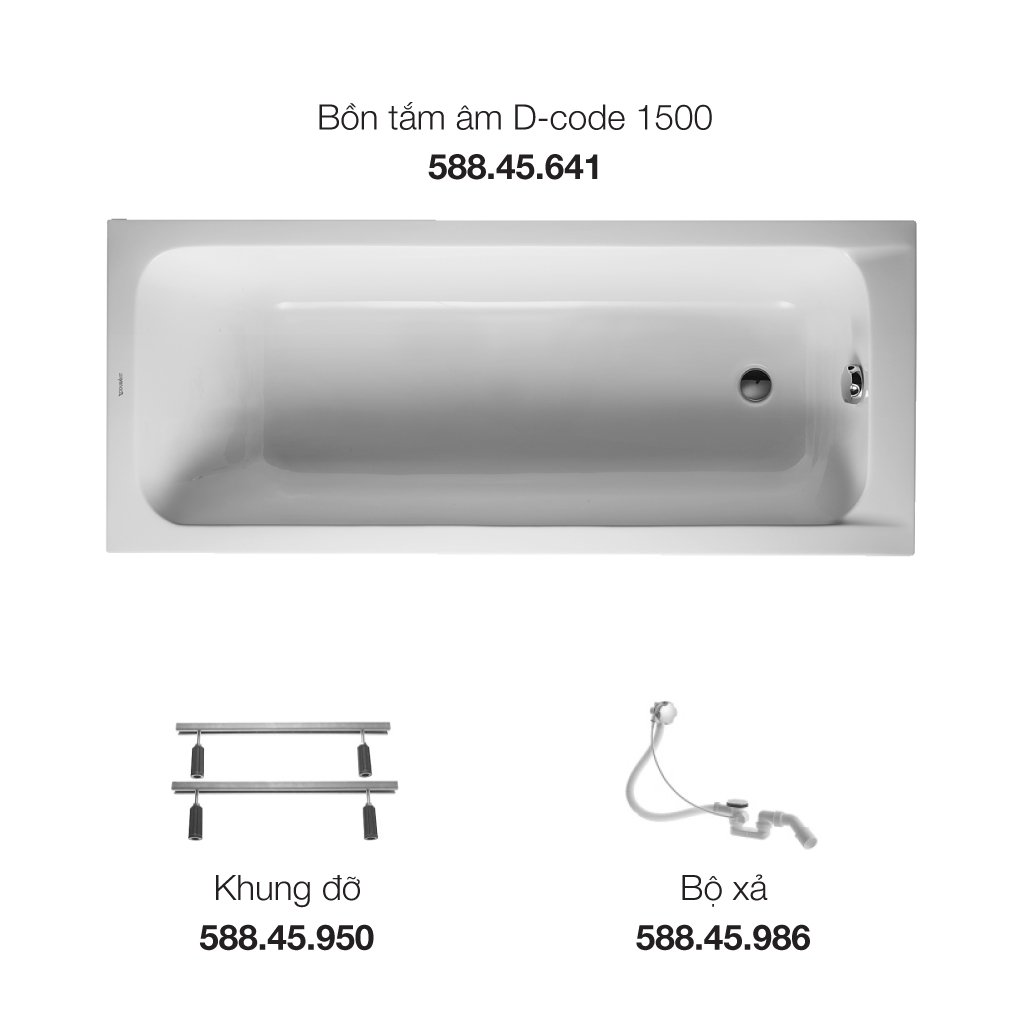 Bồn Tắm Âm Duravit D-Code 1500 Hafele 588.45.648