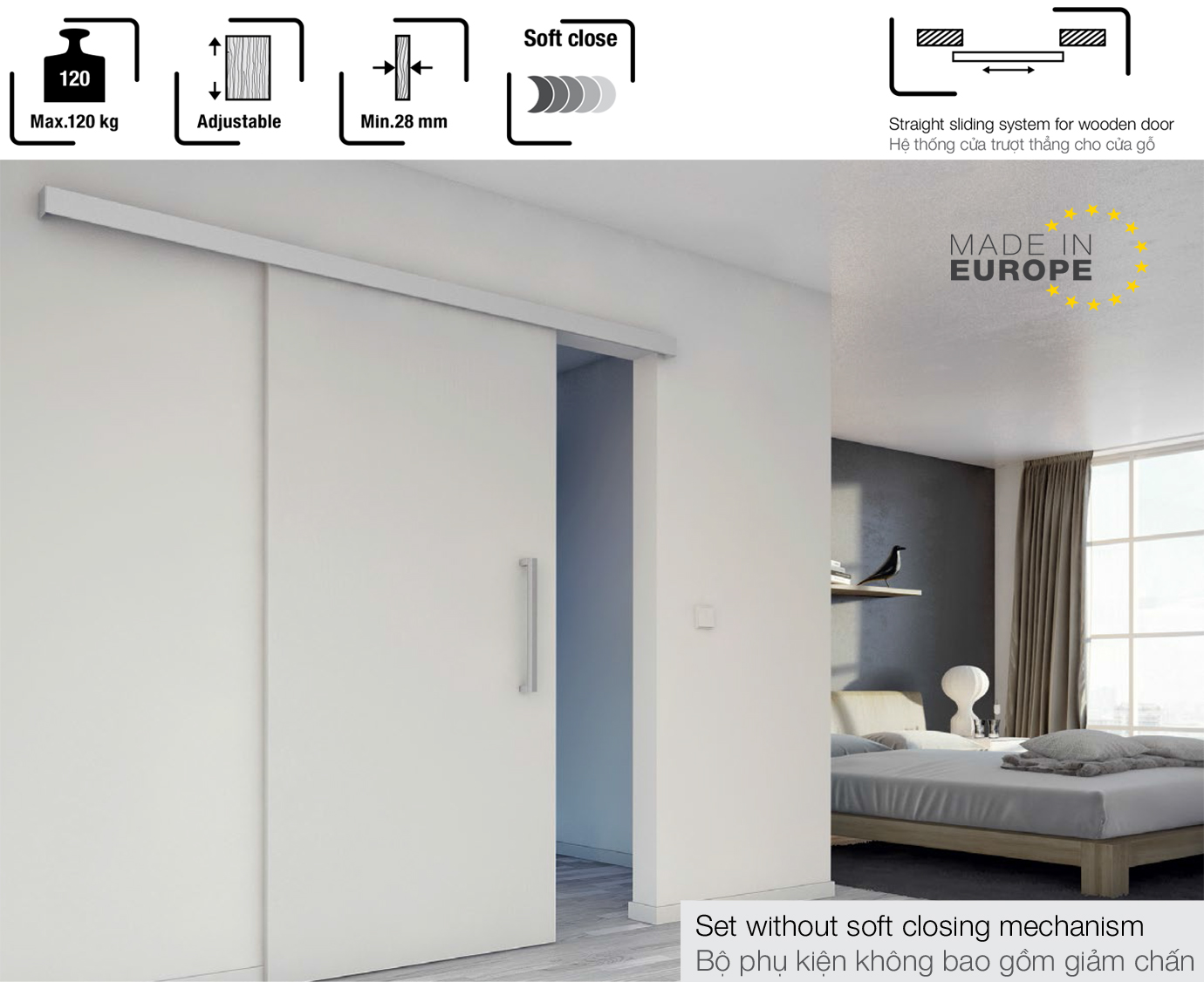 Phụ Kiện Cửa Trượt Slido Classic 120-I Hafele 941.25.005